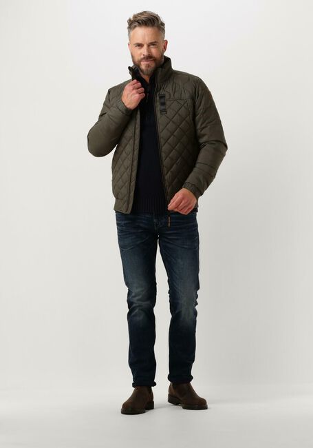 Donkerblauwe PME LEGEND Trui HALF ZIP COLLAR COTTON RIB KNIT - large