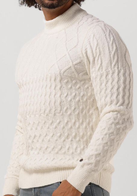 Beige CAST IRON Trui MOCK NECK COTTON SOFT BOUCLE - large