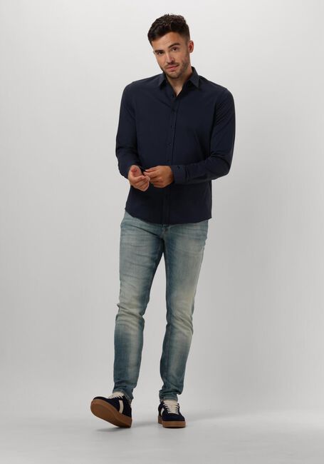 CAST IRON Chemise décontracté LONG SLEEVE SHIRT TWILL JERSEY 2 TONE en bleu - large