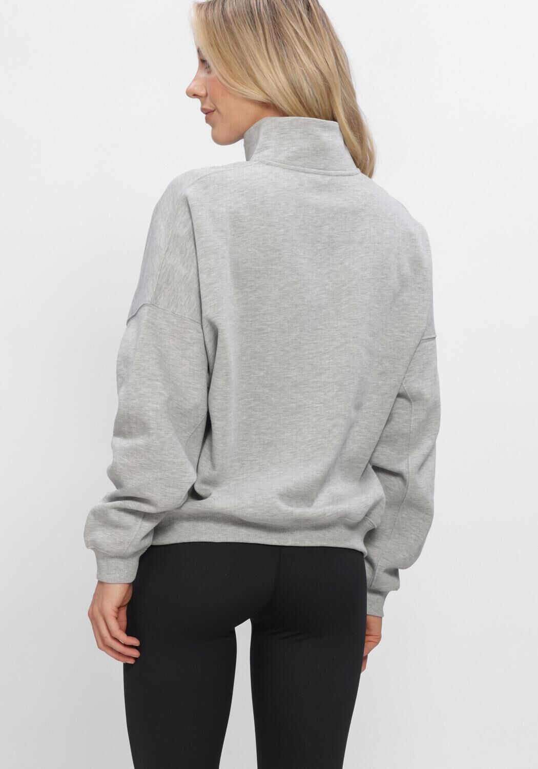 Grijze AIM'N Trui VARSITY SWEAT HALF ZIP - large