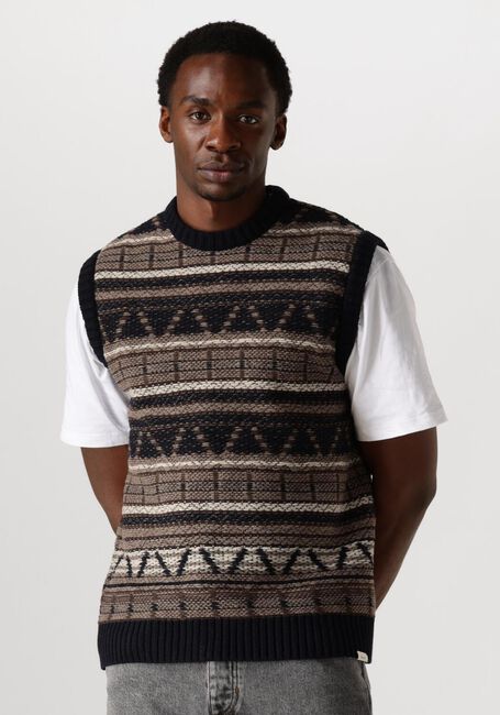 Donkerblauwe FORÉT Spencer CONE JACQUARD VEST - large