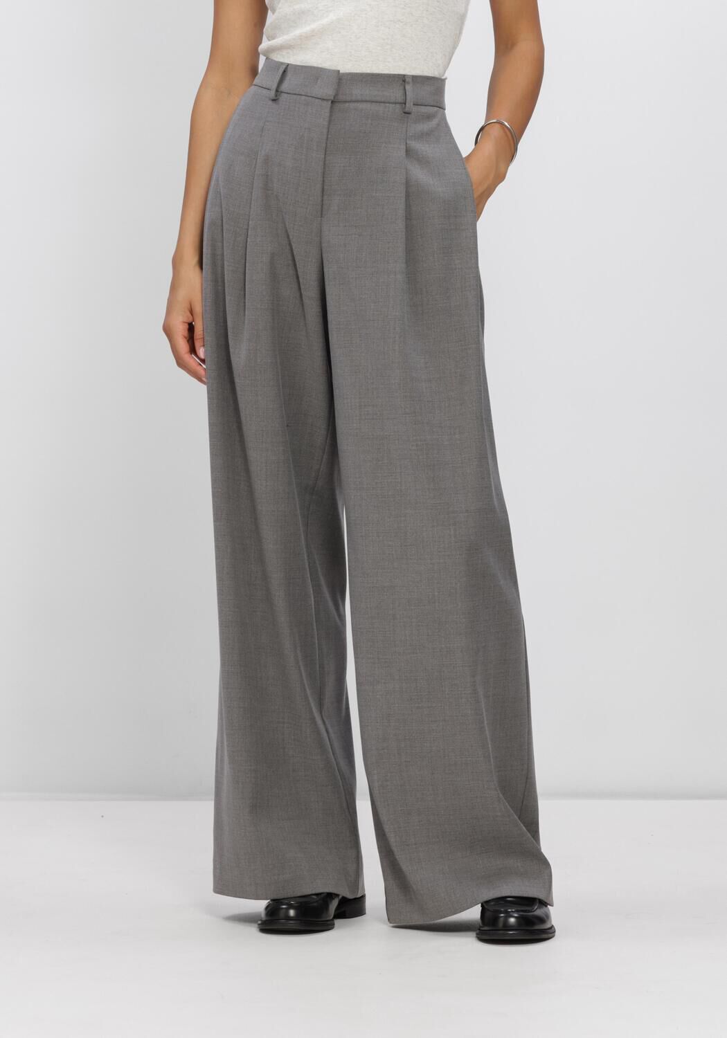 Grijze DANTE6 Wijde broek BIAXA PLEATED PANTS - large