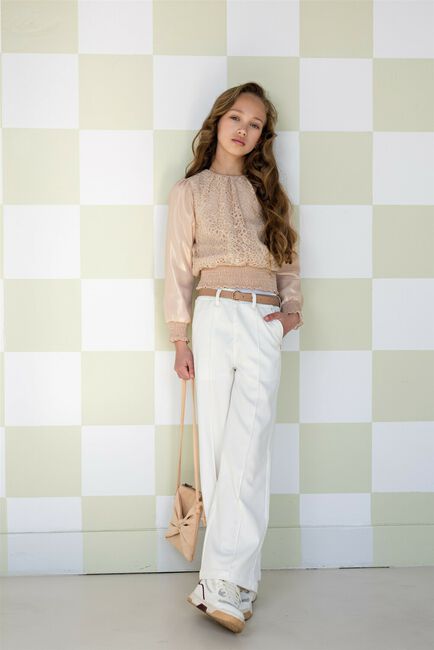 NONO Pantalon SAYLA GIRLS PANTS PINSTRIPE WHITE Écru - large