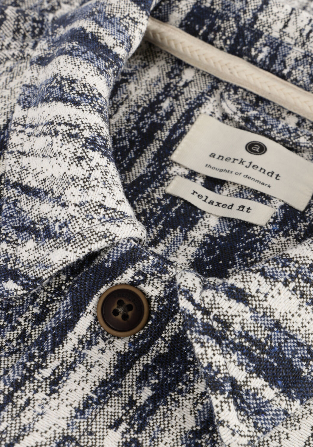 ANERKJENDT Surchemise AKOSCAR JACQUARD OVERSHIRT Bleu fonc&eacute; - large