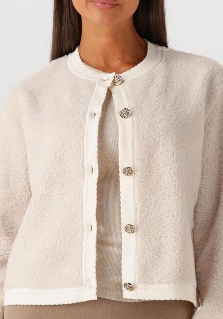 Ecru NEO NOIR Vest LIMO FLUFFY KNIT CARDIGAN - large