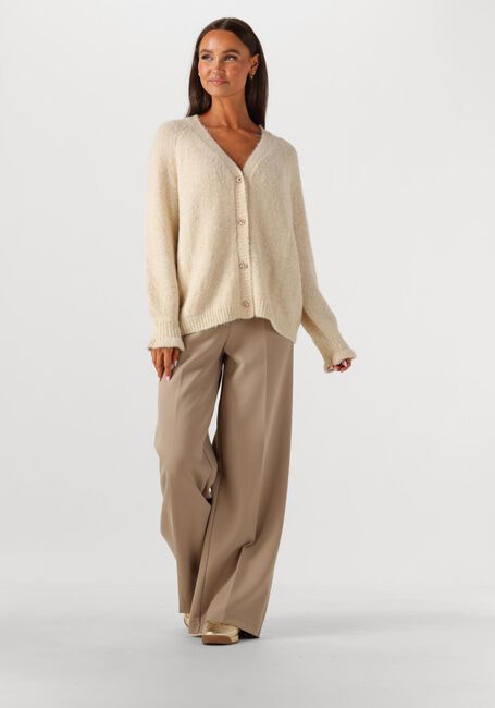 Ecru SUMMUM Vest CARDIGAN COZY MELANGE LUREX KNIT - large