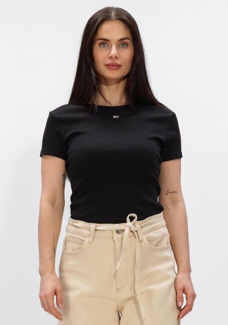 TOMMY JEANS Haut TJW SLIM ESSENTIAL RIB SS en noir - large