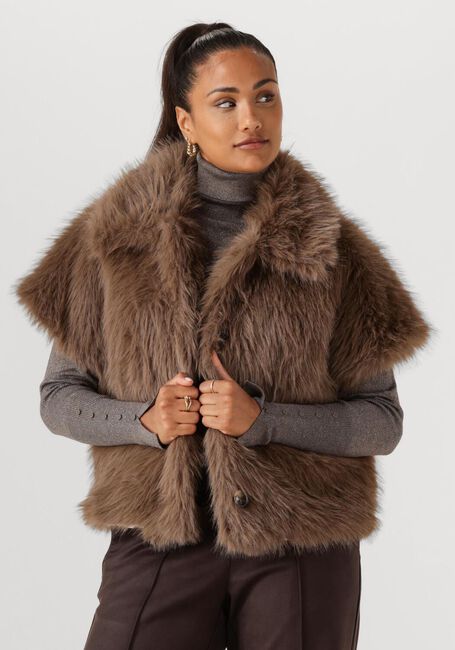 NUKUS Kimono LOUA GILET en taupe - large