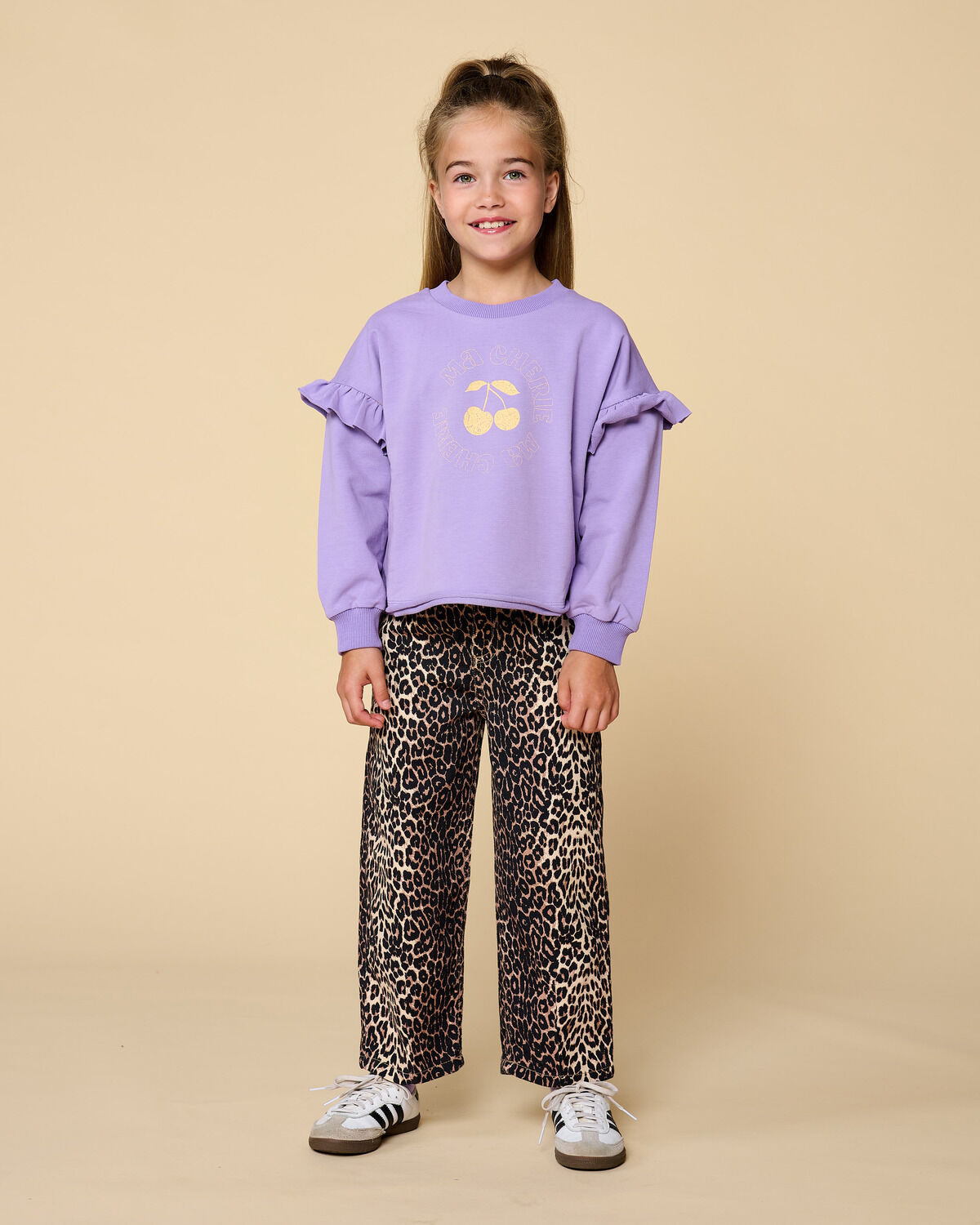 PETIT BLUSH Chandail JUNE RUFFLE SWEATER en violet - large