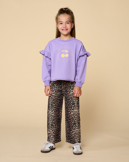 PETIT BLUSH Chandail JUNE RUFFLE SWEATER en violet - large