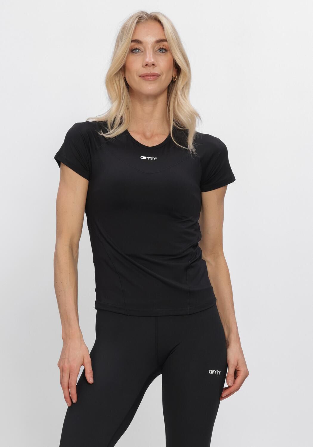 Zwarte AIM'N Tops & T-shirts BLACK SOFT BASIC SHORT SLEEVE - large