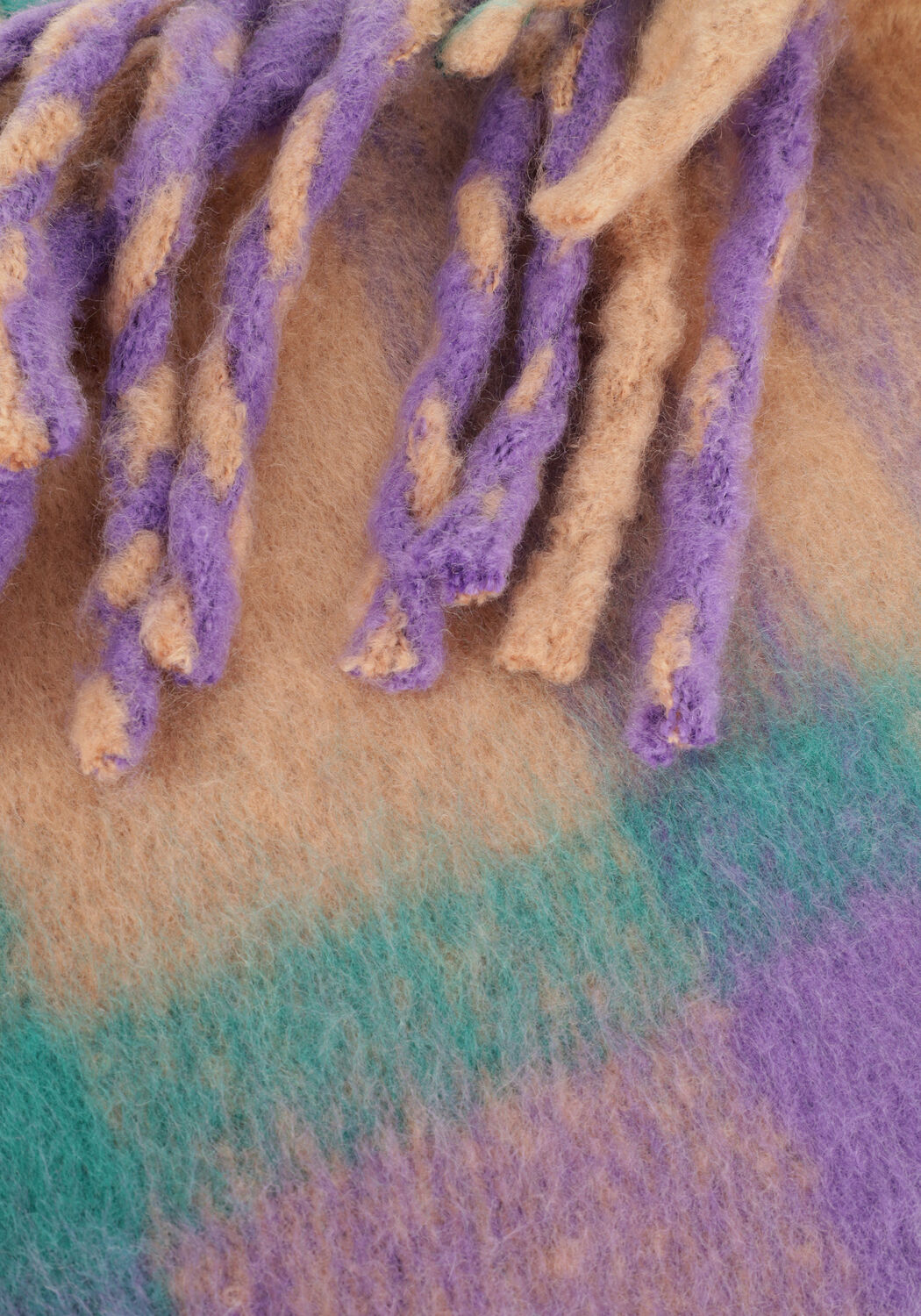 ABOUT ACCESSORIES OBLONG BRUSHED BIG CHECKS Foulard en violet - large