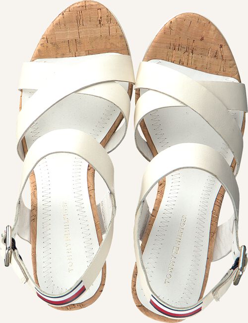 Witte TOMMY HILFIGER Sandalen CORPORATE WEDGE Witte TOMMY HILFIGER Sandalen CORPORATE WEDGE - large