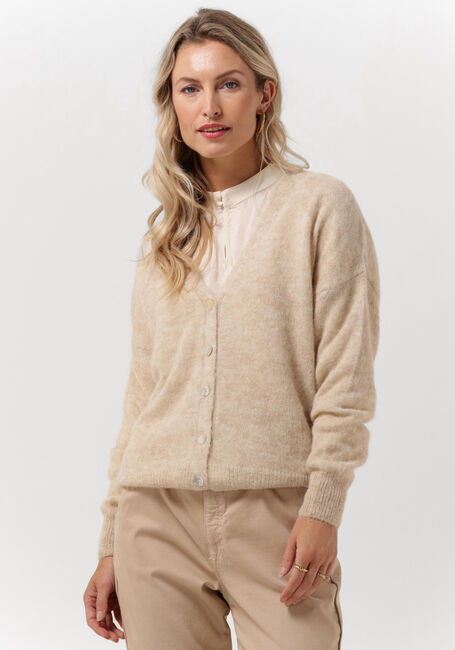 SUMMUM Gilet CARDIGAN FEATHER LIGHT ALPACA KNIT en blanc - large
