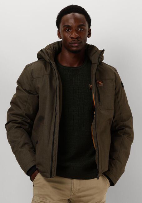 PME LEGEND Veste matelassé SEMI LONG JACKET STRATOR MELANGE TWILL en vert - large