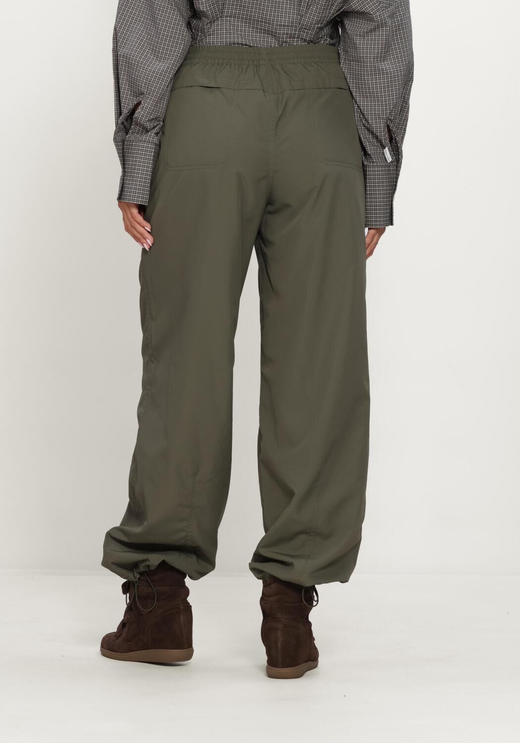 Groene CATWALK JUNKIE Wijde broek PARACHUTE TROUSERS WITH FLEECE INSIDE - large