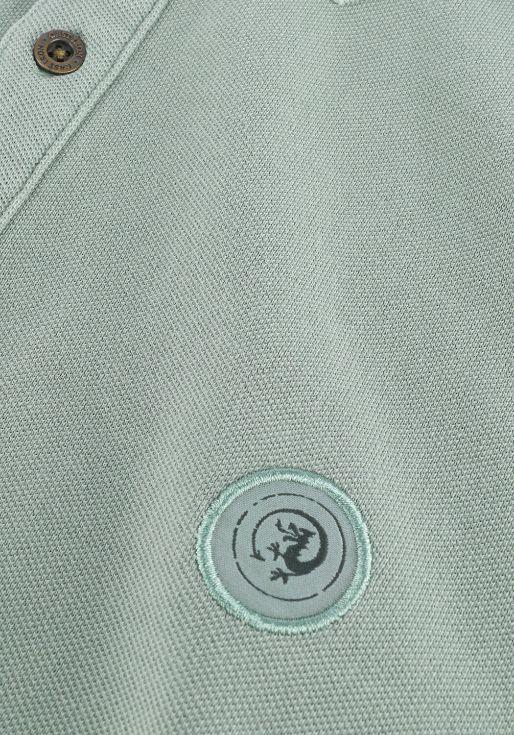 Groene CAST IRON Polo SHORT SLEEVE POLO COTTON GD PIQUE - large