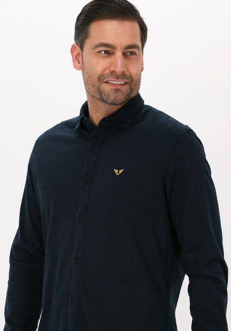 PME LEGEND Chemise décontracté LONG SLEEVE SHIRT S.JERSEY GARMENT DYE Bleu foncé - large