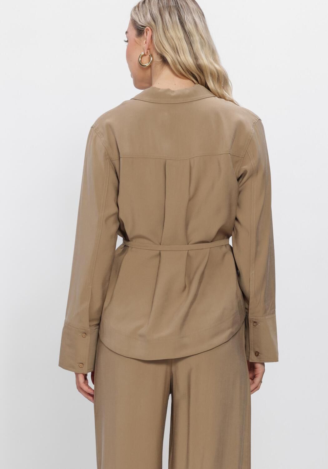 ROUGE EDIT ROUMELIA L/S OVERSIZED SHIRT Blouses Ocre - large