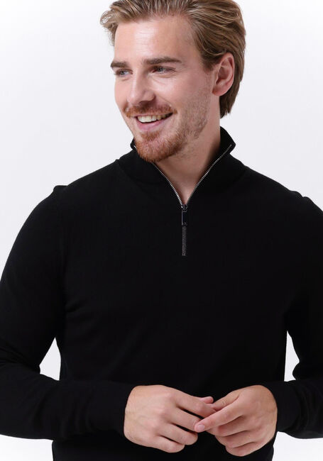CALVIN KLEIN Pull MERINO QUARTER ZIP en noir - large