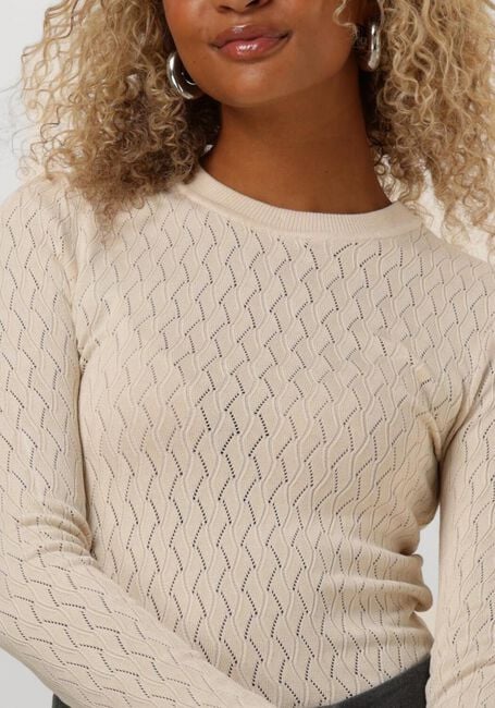 SELECTED FEMME Pull SLFCABALA LS KNIT O-NECK en beige - large