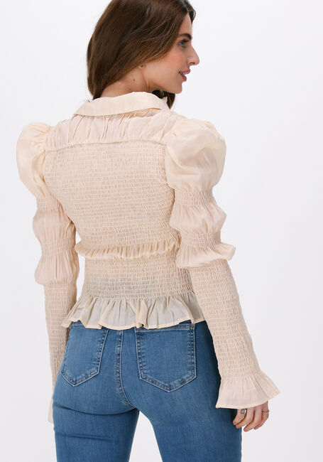 NA-KD SMOCKED FRILL BLOUSE Blouses en beige - large