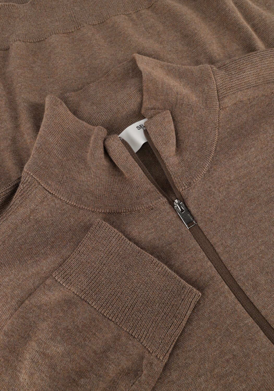 SELECTED MEN Pull SLHBERG HALF ZIP CARDIGAN NOOS en marron - large