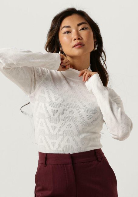 Witte ALIX THE LABEL Tops & T-shirts LADIES KNITTED A MESH TOP - large