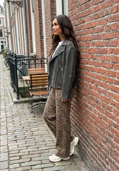 OBJECT Wide jeans OBJSENI MOJI HW JEANS en marron - large