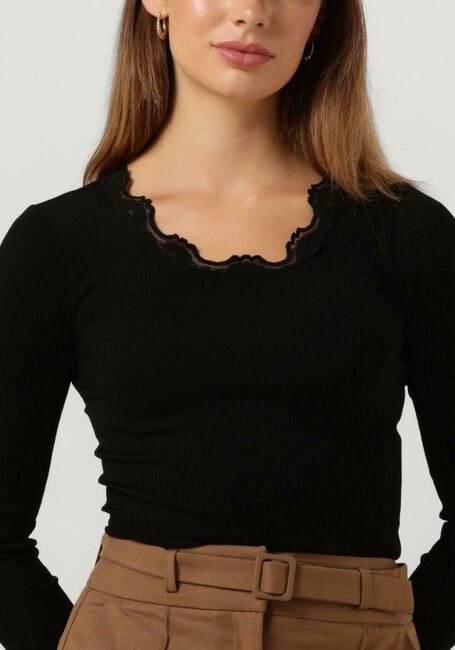 ROSEMUNDE Haut BABETTE SILK T-SHIRT LACE en noir - large