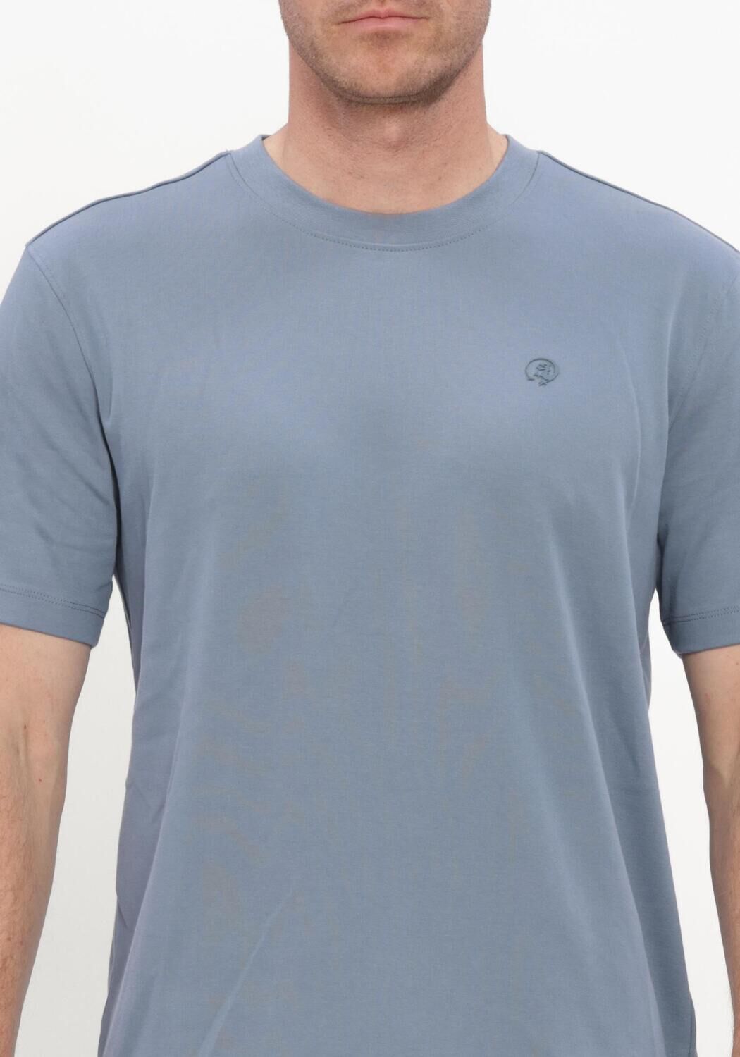 Blauwe CAST IRON T-shirt SHORT SLEEVE R-NECK REGULAR FIT INTERLOCK - large