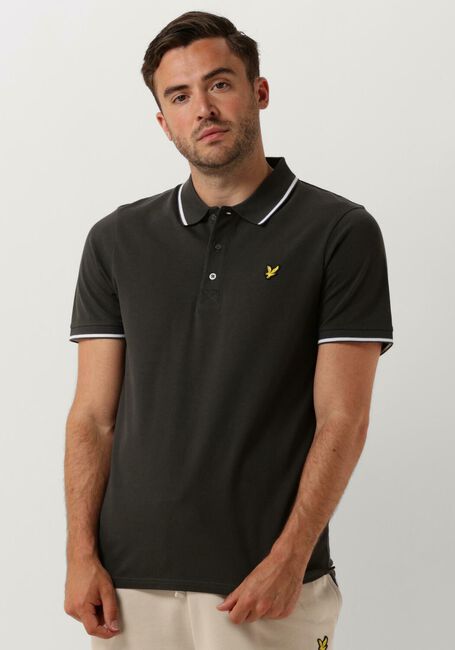 Donkergrijze LYLE & SCOTT Polo TIPPED POLO SHIRT - large