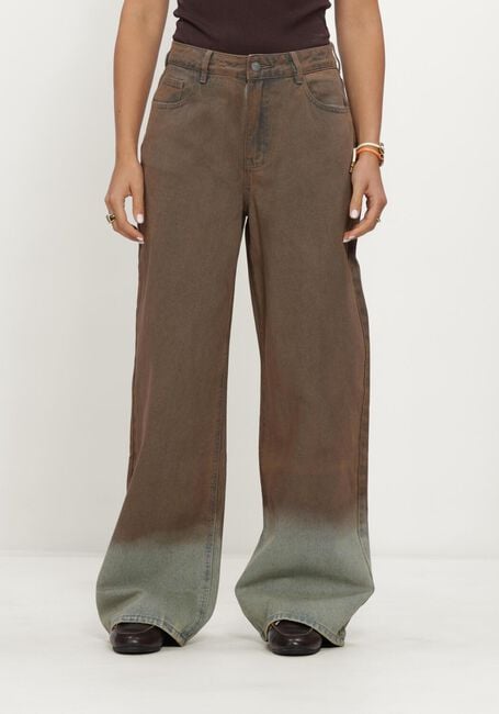 Bruine REFINED DEPARTMENT Wide jeans LADIES WOVEN WASHED DENIM PAYTON - large
