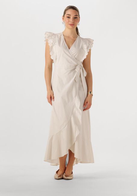 OBJECT Robe maxi OBJHOPE PAPAYA S/S WRAP DRESS en beige - large