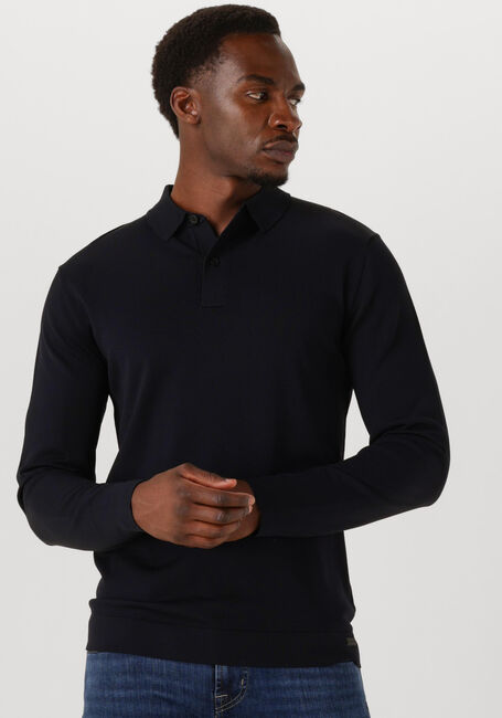 GENTI Pull POLO LS Bleu foncé - large