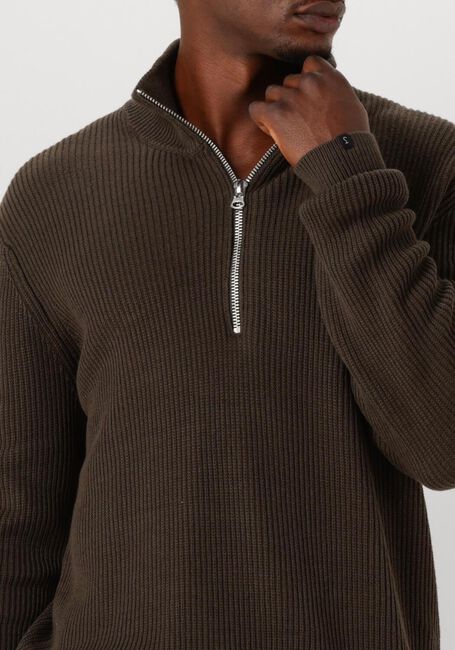 BUTCHER OF BLUE Pull GALWAY HALF ZIP en marron - large