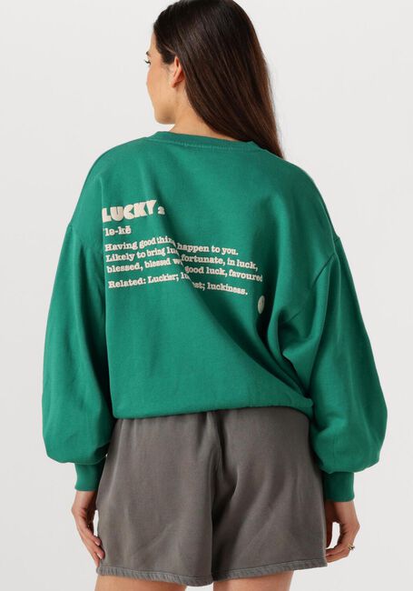 Groene BY-BAR Trui BIBI DICTIONARY BIG SWEATER - large