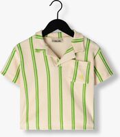 CARLIJNQ T-shirt STRIPES GREEN - LOOSE FIT POLO WITH EMBROIDERY en blanc - medium