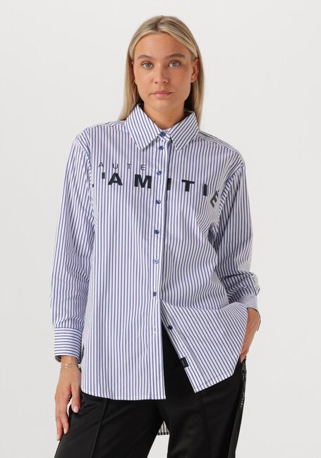 Blauwe HAUTE L'AMITIÉ  STRIPE CHEST LOGO SHIRT - large
