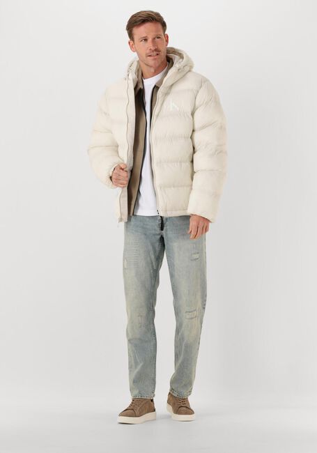 CALVIN KLEIN Veste matelassé LS NYLON MONGRAM PUFFER JKT Écru - large