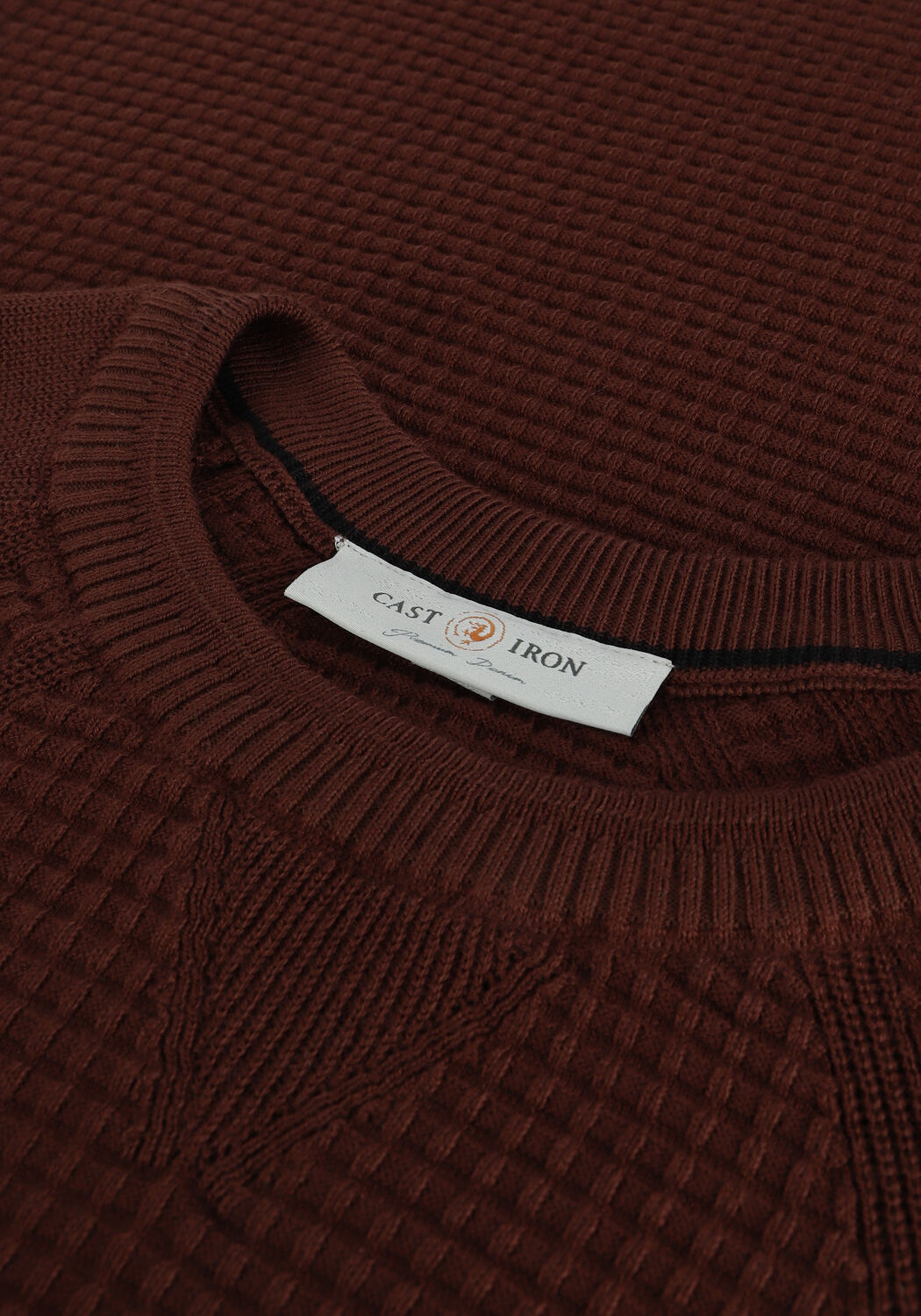 Bordeaux CAST IRON Trui R-NECK SLIM FIT COTTON SOLID - large