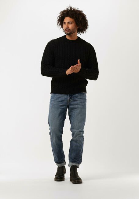 Zwarte EDWIN Trui TWISTED CREW NECK SWEATER - large