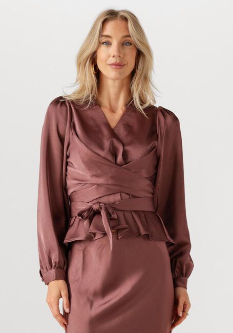 Bordeaux NEO NOIR  RISTA HEAVY SATEEN BLOUSE - large