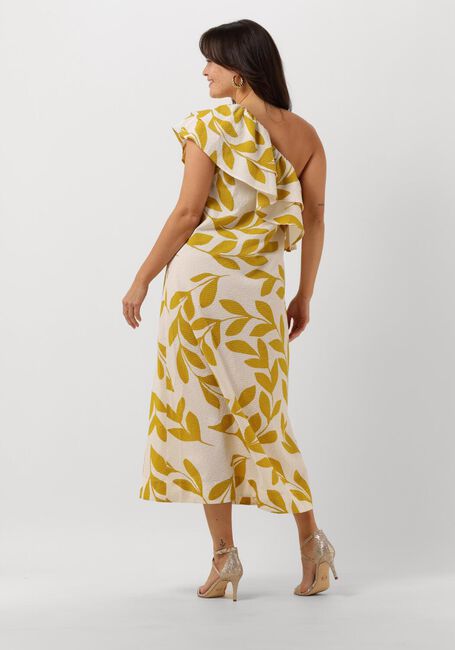 SECOND FEMALE Robe midi UIVO ONE-SHOULDER DRESS en or - large