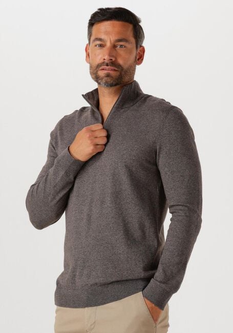 Bruine SELECTED HOMME Trui SLHBERG HALF ZIP CARDIGAN NOOS - large
