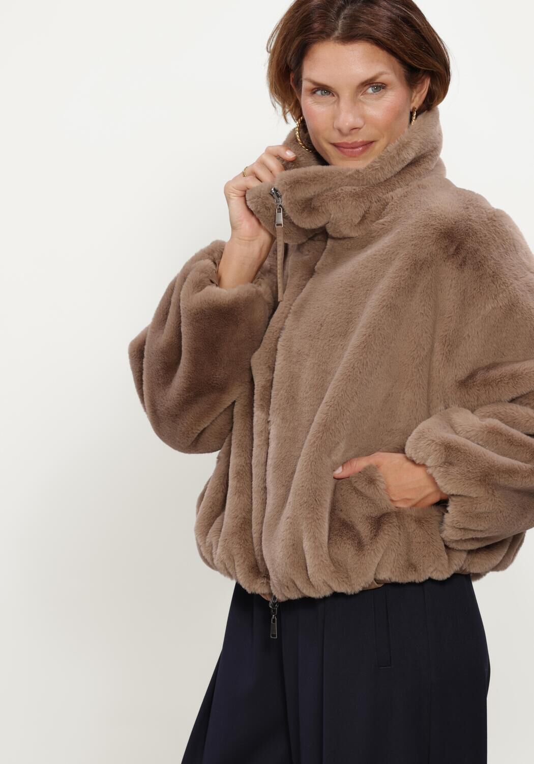 Bruine BEAUMONT Faux fur jas MAXIE JACKET - large