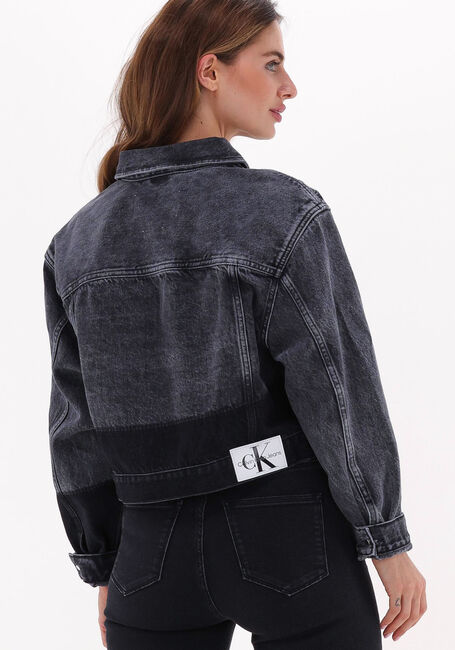 Zwarte CALVIN KLEIN Spijkerjas CROPPED OVERSIZED DENIM JACKET - large
