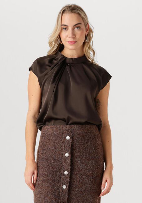 NEO NOIR FLEUR DRAPY SATIN BLOUSE Blouses en marron - large