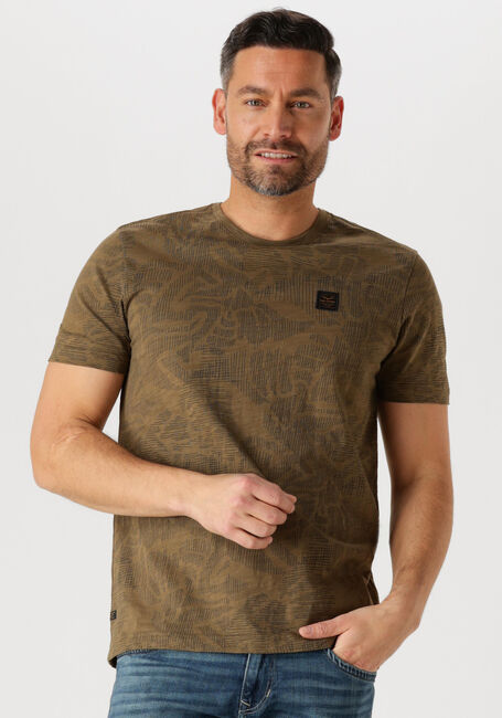 Groene PME LEGEND T-shirt SHORT SLEEVE R-NECK SLUB JERSEY AOP - large