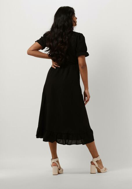 Zwarte NEO NOIR Midi jurk MARIETTA LINEN DRESS - large